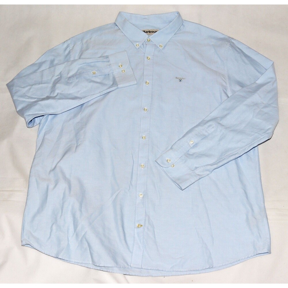 Barbour Tailored Fit Men's Long Sleeve Button Down Blue Shirt Size 3XL